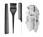 Plastic 4 Pcs Hair Care Comb Set (Black, Set of 1)