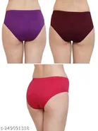 Solid Mid Rise Hipster Cotton Briefs for Women, Pack of 3 