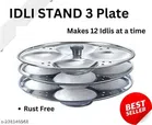 Stainless Steel 3 Plate Idli Maker (Silver)