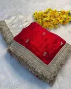 Satin Saree for Women with Embroidery 