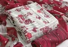 Crepe Polka Dots Unstitched Suit with Dupatta for Women 