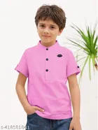 Solid Cotton Blend Kurta Set for Boys 