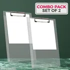 Set of 2 Unbreakable Transparent Examination Paper Clipboard Combo