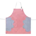 Krishna E PVC Waterproof Red Stripe Kitchen Apron 27Lx21W in 