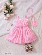 Cotton Frock with Sling Bag for Girls 