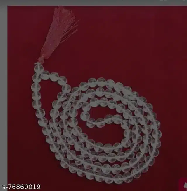 White Sphatik Moti Mala (Transparent)