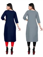 Crepe Solid Kurtis for Women 