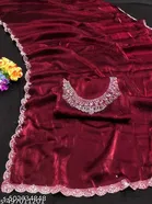 JImmy Choo Saree for Women, Maroon 