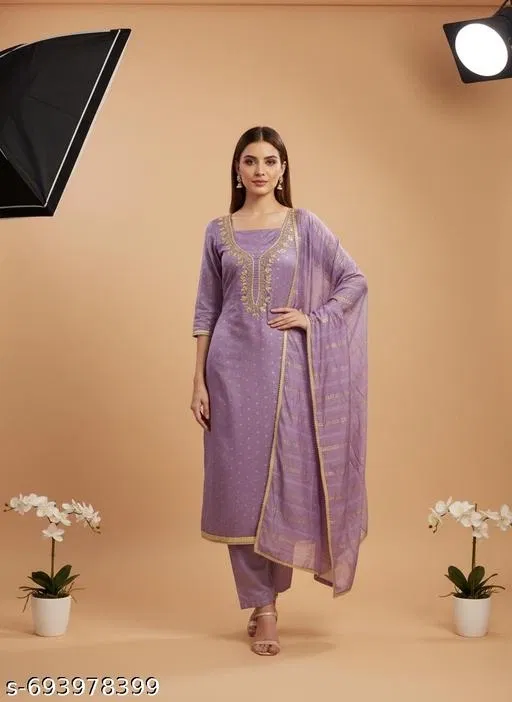 Bandhani Printed Jaipuri Kurti for Women (Lavender, Un Stitched)