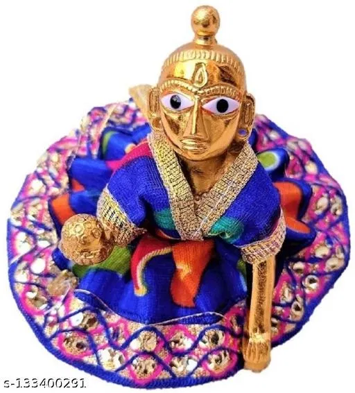 Laddu Gopal Statue (Brass, Multicolor)