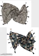 Chiffon Scarves for Women, Multicolor, Pack of 2