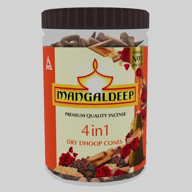 मंगलदीप ड्राई धूप कोन्स सैंडल 230 g (जार)
