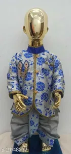 Cotton Full Sleeves Sherwani with Dhoti Pant Set for Boys 