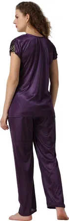 Satin Solid Night Suit for Women 