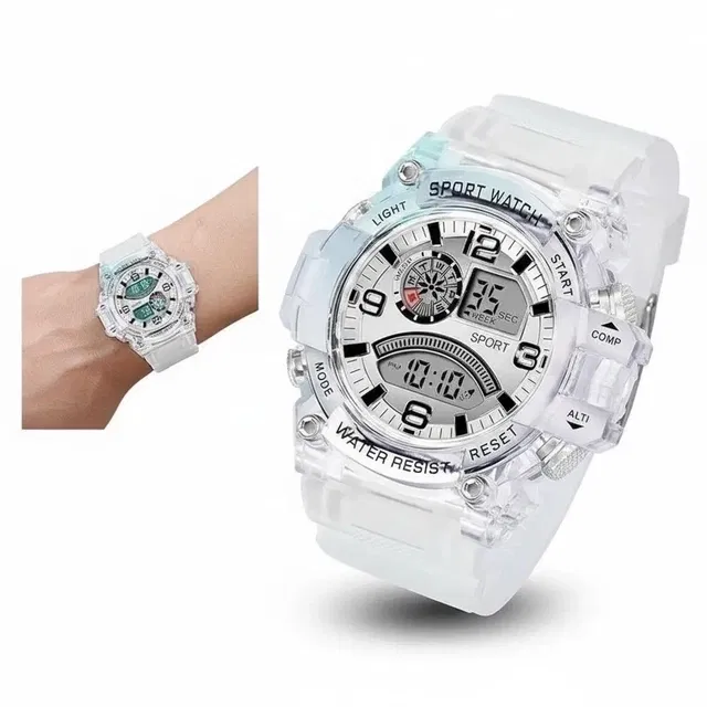 Transparent Digital Watch - For Men Fashionable Transparent Dual Display Sport Watch for Men (Pack of 1)