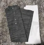 Khadi Cotton Solid Kurta with Pyjama for Men 