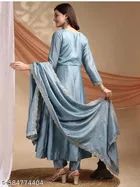 Solid Vichitra Silk Kurta Set for Women 