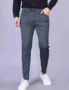 Polycotton Trousers for Men, Dark Grey 