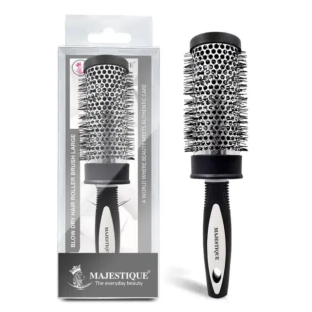 Majestique Blow Extra-Large Dry Roller Brush for Drying & Straightening Hairs (Pack of 1, Black) (BB-25)