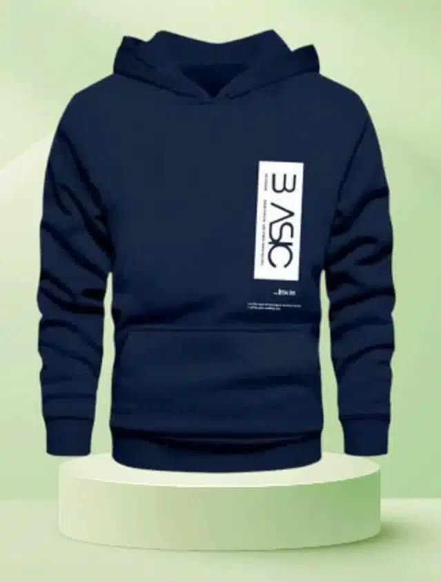 Full Sleeves Hooded Sweatshirt for Men (Navy Blue, M)