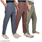 Cotton Trousers for Mens (Multicolor, M) (Pack of 3)