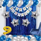 9th Happy Birthday Balloon Decoration Kit, Blue, Set of 1