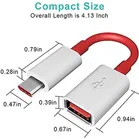 Plastic USB 3.0 to Type C OTG Data Cable (White & Red)