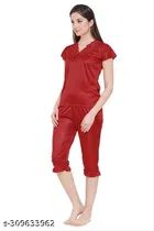 Satin Nightsuit Set for Women 
