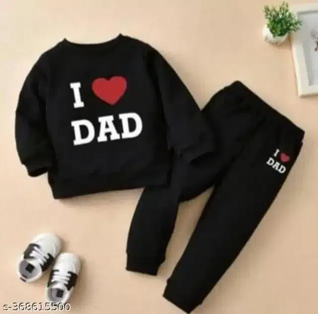 Hosiery Cotton Full Sleeves T-Shirt with Pant Clothing Set for Kids (Black, 18-24 Months)