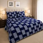 Microfibre Double Abstract Printed Bedsheet 88x90in Blue