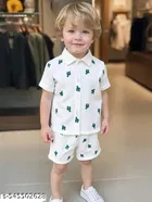 Cotton Blend Shirt and Short Set for Boys 