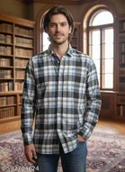 Cotton Blend Checked Shirt for Men, Multicolour 