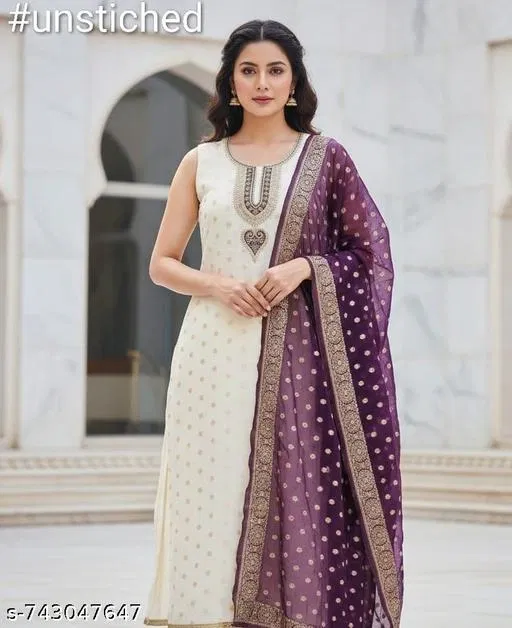 Silk Blend Punjabi/All Over Suits for Women (Multicolor, 7.05 meter (4XL)