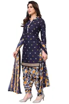 Cotton Block Print Unstitched Suits Fabric for Women 