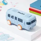 Plastic Bus Shape Sipper Bottle for Kids, Multicolor 