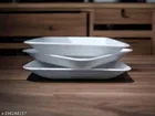 Plastic Plates for Kitchen, White, Pack of 12