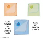 Baby Hooded Towel Wrapper Blanket (Multicolor, 27x37 inches) (Pack of 3)