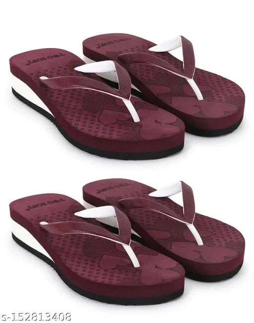 Flip-flops for Women (Multicolor, 7) Pack of 2