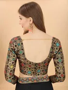 SVB Vichitra Silk Women Jacquard Saree With Un-Stitched Blouse 