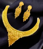 Alloy Choker Necklace with Earrings for Women 