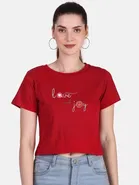 Cotton Blend Printed Top for Women 