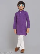 Cotton Blend Kurta with Pyjamas for Boys 