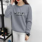 Cotton Round Neck Printed T-Shirt for Women (Grey, XS)