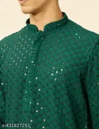 High-Low Mandarin Neck Kurta for Men 