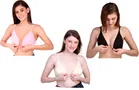 Cotton Blend Solid Non-Padded Front Open Bras for Women 