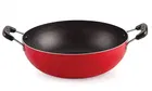 NIRLON Aluminium Kadhai (Red & Black, 1200 ml)