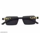 UV Protected Squar Shape Plastic Sunglasses for Men & Women, Black