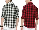 Cotton Blend Checked Shirts for Men, Multicolor, Pack of 2 
