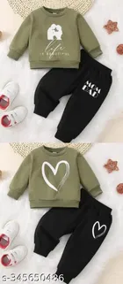 Hosiery Cotton Full Sleeves T-Shirt with Pant Clothing Set for Kids 
