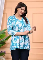 Rayon Printed Short Kurti for Women 